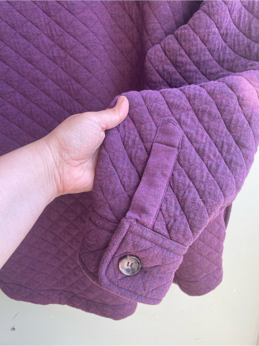Marine Layer Corbet Quilted Shirt Jacket in Deep Plum Size Large - Picture 9 of 16